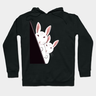 bunny rabbit peekaboo- cute bunny rabbit peeking out Hoodie